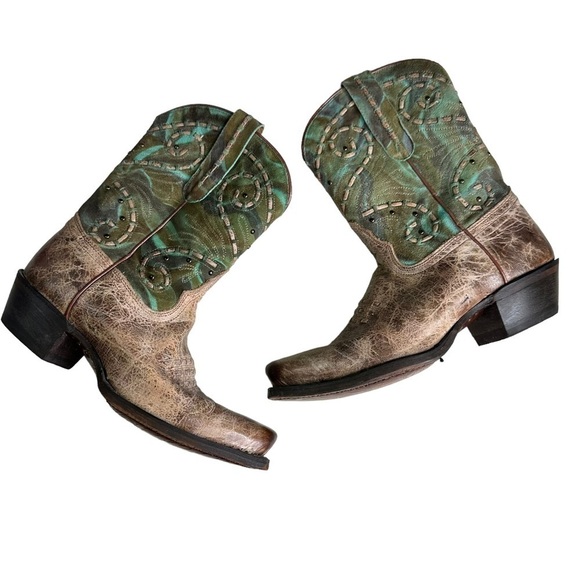 Tony Lama women's VF 6027 Vaquero Western SHORTY Boot leather Square toe… - Picture 2 of 12